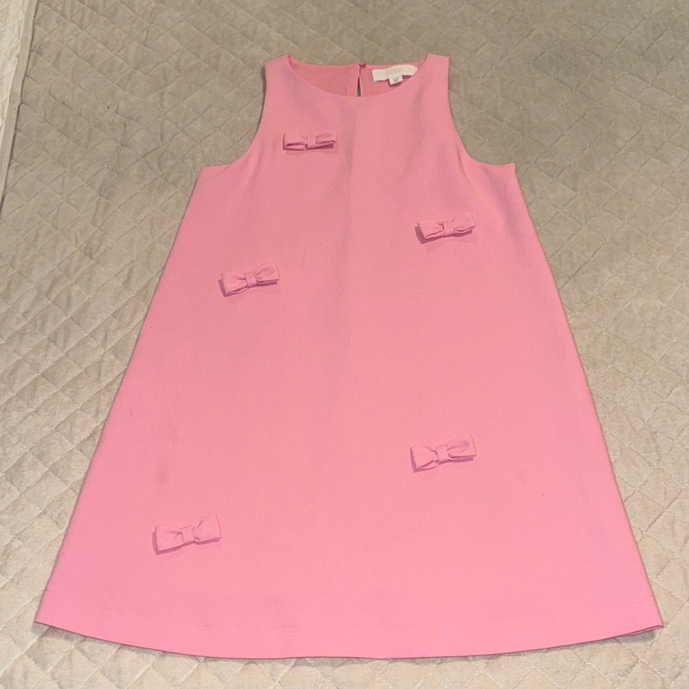 ZARA Girls Pink Bow Detail Sleeveless Dress Size 13-14